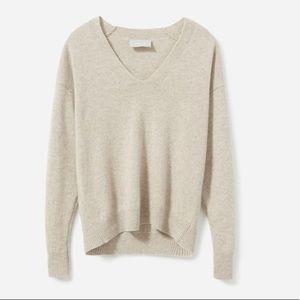 Everlane Cashmere Oversized V-Neck in Oatmeal